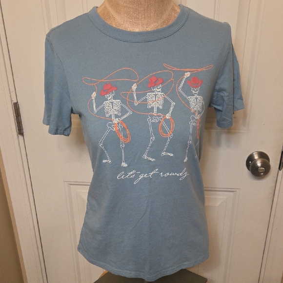 Zoe + Liv Tops - Let's Get Rowdy Skeleton Rodeo Short Sleeve Tshirt